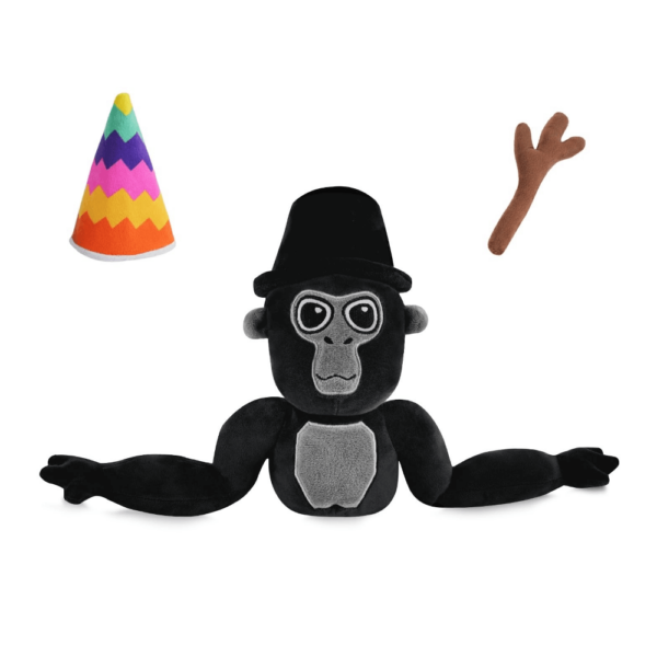 Gorilla Tag Plush Rainbow And Black Hat 1