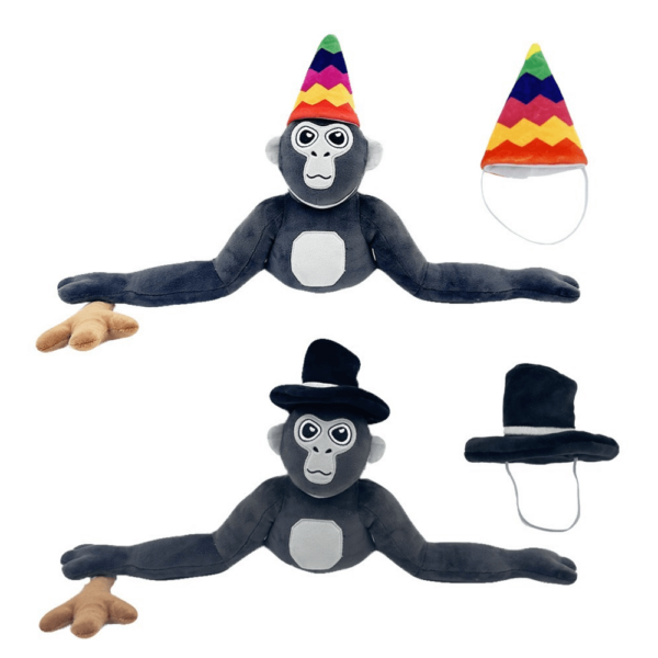 Gorilla Tag Plush Rainbow And Black Hat 2