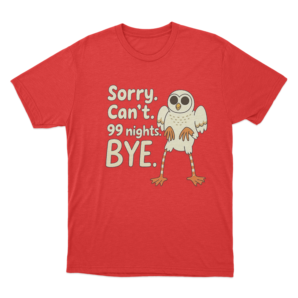 99 Nights Owl T Shirt Red 99 Nights Owl T Shirt Red